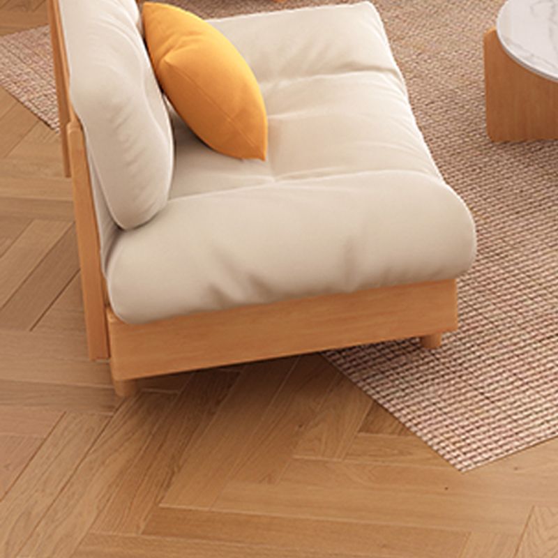 Scandinavian Solid Color Sofa 32.67" Wide Armless Tufted Back Sofa