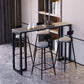 Set da tavolo da bar moderno da 1/3/4/5 pezzi, tavolo da banco rettangolare in pietra con sgabelli per balcone