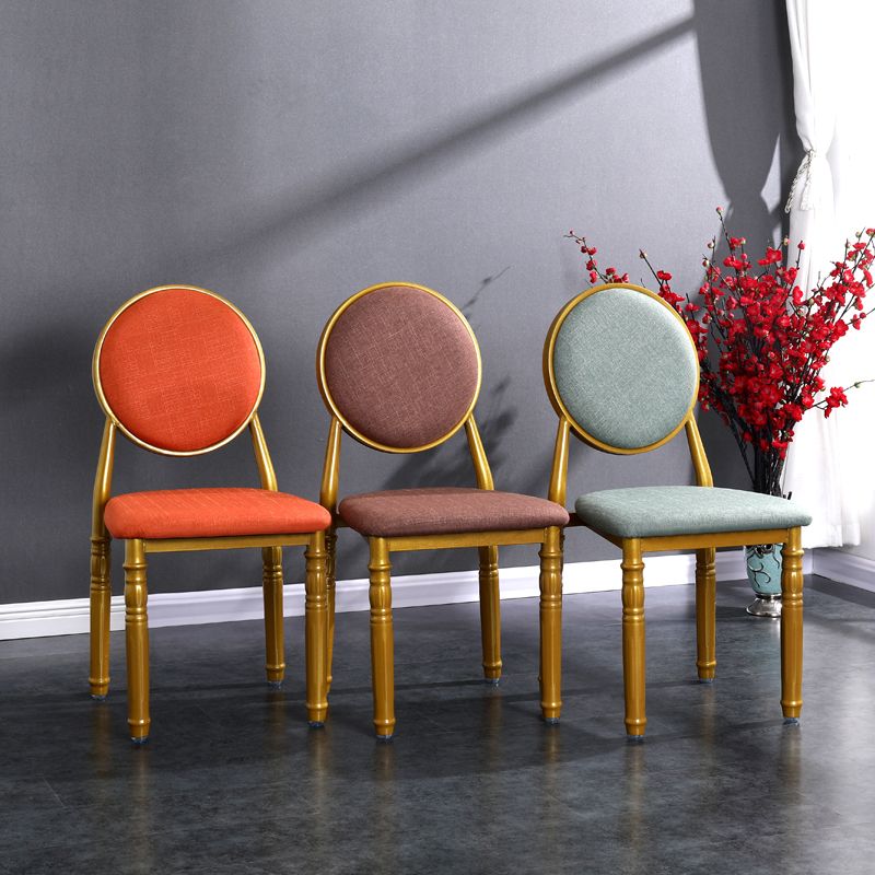 Scandinavian Home Side Chair Open Back Metal Upholstered Dining Side Chair Clearhalo ' kitchen&dining_furn' 'Dining Chairs' 'Dining Tables & Seating' 'dining_chair' 'furn' 'furn_dining_chair' 'Furniture' 'furniture_dining_chair' 'Kitchen & Dining Furniture' 'kitchen' 1200x1200_9e93d4c4-963d-4bba-9772-a054c7cd2f3e