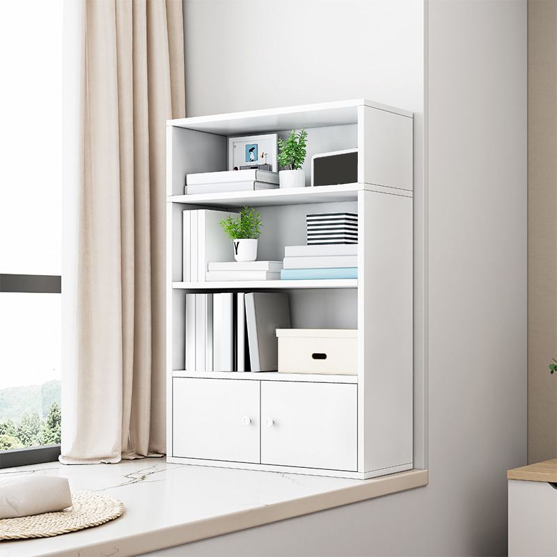 Modern Solid Bookcase Brown Rectangular Bookshelf for Living Room