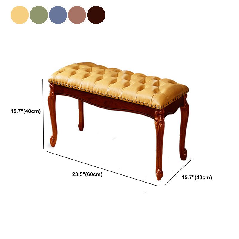 Rectangle 15.7" Wide Entryway Bench Traditional Upholstered Seating Bench with Nailheads Clearhalo 'Benches' 'Chairs & Seating' 'furn' 'furn_benches' 'Furniture' 'Living Room Furniture' 1200x1200_9e9467d7-9493-48a3-8224-9189b8460e97