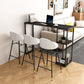 Industrial Rectangle Stone Pub Bar Table Indoor Black Iron Bar Dining Table with Shelf Clearhalo 'Bar Furniture' 'Bar Tables' 'bar_tables' 'furn' 'furn_bar_tables' 'Furniture' 'furniture_bar_tables' 'Kitchen & Dining Furniture' 1200x1200_9e9473b0-0ff6-40d4-b565-55883c080467