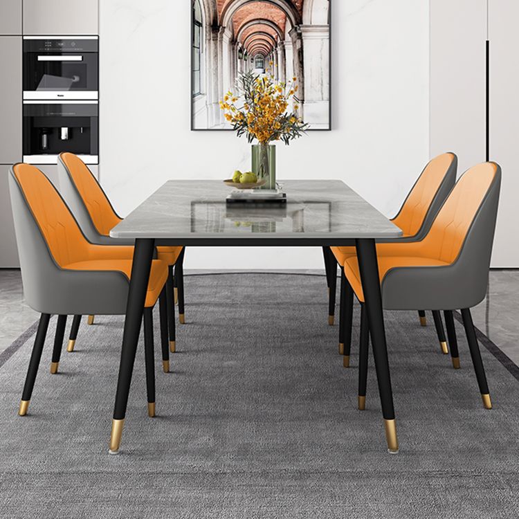 Contemporary Style Stone Dining Table Rectangle 4 Legs Table for Dining Room Clearhalo ' dining_table' 'Dining Tables & Seating' 'Dining Tables' 'furn' 'furn_dining_table' 'Furniture' 'furniture_dining_table' 'Kitchen & Dining Furniture' 'kitchen&dining_furn' 'kitchen' 'kitchen_dining_table' 1200x1200_9e9541ed-0e35-4aeb-a771-2530790f1583