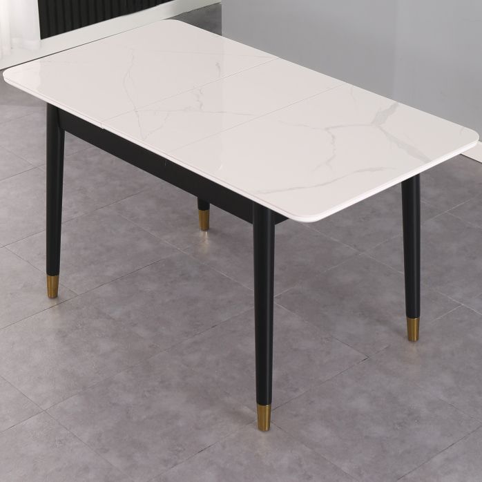 Contemporary Rectangle Dining Room Table Sintered Stone Dining Table with 4 Black Legs Clearhalo ' dining_table' 'Dining Tables & Seating' 'Dining Tables' 'furn' 'furn_dining_table' 'Furniture' 'furniture_dining_table' 'Kitchen & Dining Furniture' 'kitchen&dining_furn' 'kitchen' 'kitchen_dining_table' 1200x1200_9e954695-405c-4e72-9667-a4027af33053