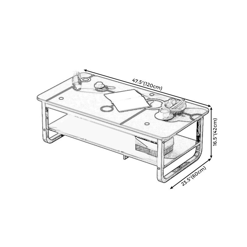 16.5"H Modern Solid Mental Base Black /Gold/white Rectangular Coffee Table Clearhalo 'Coffee & Accent Tables' 'Coffee Tables' 'coffee_tables' 'furn' 'furn_coffee_tables' 'Furniture' 'furniture_coffee_tables' 'Living Room Furniture' 1200x1200_9e96dae3-13ba-4636-9e34-9c2452b50812