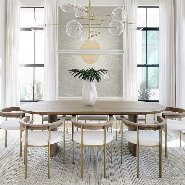 1/4/5/9 Piece en bois massif Ovale Shape Dining Room Chite et Table Tablet