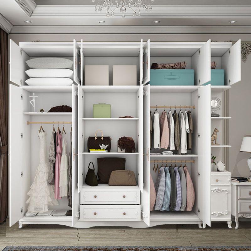 Bedroom Hinged Door Storage Cabinet Manufactured Wood French Country Cabinet with Drawers Clearhalo 'Armoires & Wardrobes' 'armoires_wardrobes' 'Bedroom Furniture' 'furn' 'furn_armoires_wardrobes' 'Furniture' 1200x1200_9e98cef4-05d3-4a45-8177-925a9b95cb3f