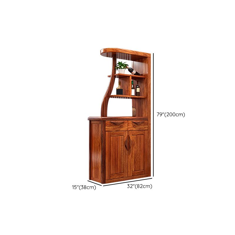 Solid Wood Cabinet in Brown 78.74" Tall Accent Cabinet with Drawers and Shelves Clearhalo 'Cabinets & Chests' 'cabinets_chests' 'furn' 'furn_cabinets_chests' 'Furniture' 'Living Room Furniture' 1200x1200_9e99f1d3-7387-414a-9d59-9864b24b2e6b