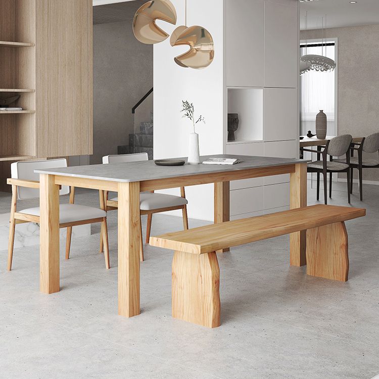 Sintered Stone Top Dining Table Modern Rectangle Table with Wooden Base Clearhalo ' dining_table' 'Dining Tables & Seating' 'Dining Tables' 'furn' 'furn_dining_table' 'Furniture' 'furniture_dining_table' 'Kitchen & Dining Furniture' 'kitchen&dining_furn' 'kitchen' 'kitchen_dining_table' 1200x1200_9e9a1101-ab07-4f8a-bf9e-ed65aa09e039