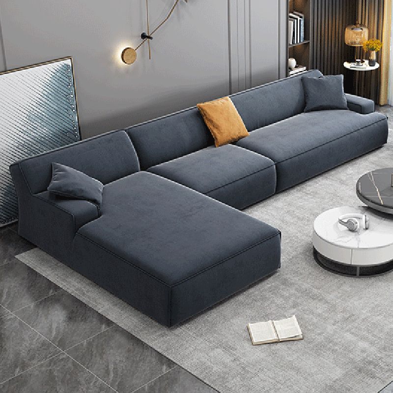 Divano moderno di divano in cotone e cuscini per braccio incassati per soggiorno per soggiorno