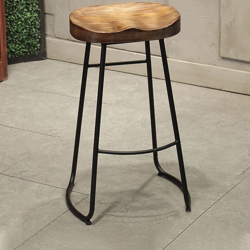 Industriemetall -Esshocker Armless Barhocker mit Fußstütze