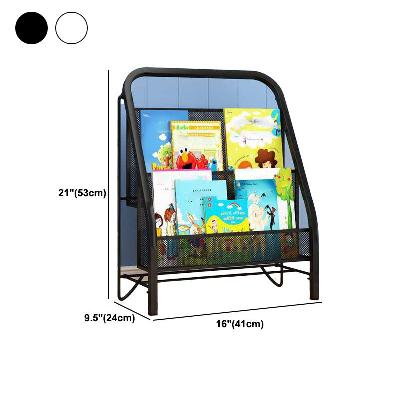 Industrial Iron Ladder Bookshelf White and Black Closed Back Bookcase for Home Clearhalo 'Bookcases' 'furn' 'furn_bookcases' 'Furniture' 'furniture_bookcases' 'Office Furniture' 1200x1200_9e9ddb8a-d5d4-43fb-829b-0625cbca13a4