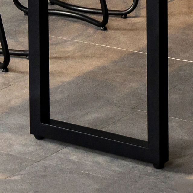 Recangle industriel Table de table à bois massif en bois massif 1/4 pièces Table de comptoir avec tabourets hauts