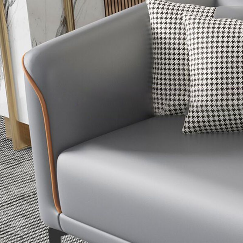 Modern Faux Leather Standard Sofa Tuxedo Arm for Living Room