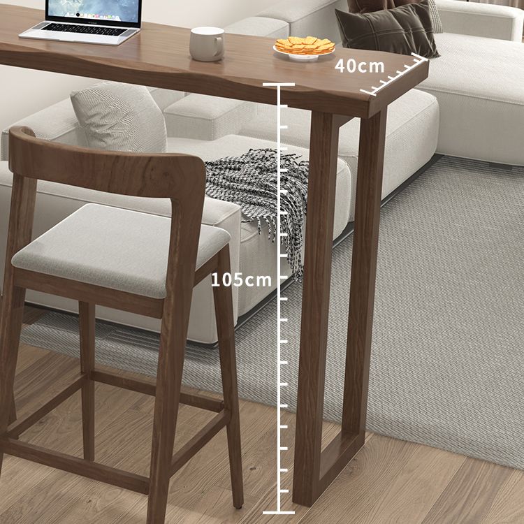 Table de salle à manger de bar rectangulaire en bois massif, intérieur moderne, marron