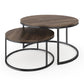 Table basse contemporaine Table de cocktail ronde en bois massif