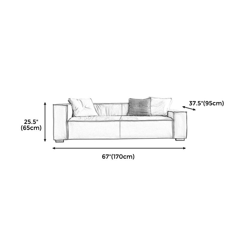 25.59" H Square Arm Modern Sofa with Tight Back Brown Sofa for Living Room Clearhalo 'furn' 'furn_sofas' 'Furniture' 'furniture_sofas' 'kitchen' 'kitchen_sofas' 'Living Room Furniture' 'Sofa' 'sofas' 1200x1200_9ea43b47-5d28-4217-8a23-b32fabd4af46