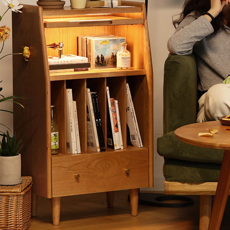 Tavolo d'angolo contemporaneo largo da 12 "tavolino a 4 gambe in legno massiccio