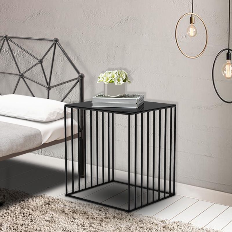 Mid-Century Metal Frame Rectangular Metal Wrap Living Room Side Table Clearhalo 'Coffee & Accent Tables' 'End & Side Tables' 'end_side_tables' 'furn' 'furn_end_side_tables' 'Furniture' 'Living Room Furniture' 1200x1200_9ea50fd9-6705-4900-95f2-c8731fef8d94