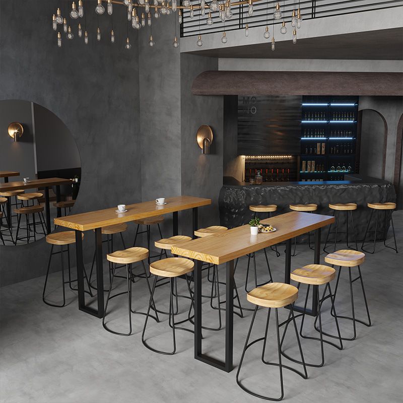 Solid Wood Bar Table Industrial Bar Dining Table with Black Sled Base Clearhalo 'Bar Furniture' 'Bar Tables' 'bar_tables' 'furn' 'furn_bar_tables' 'Furniture' 'furniture_bar_tables' 'Kitchen & Dining Furniture' 1200x1200_9ea64c57-9d8c-422c-b17c-f54091772205