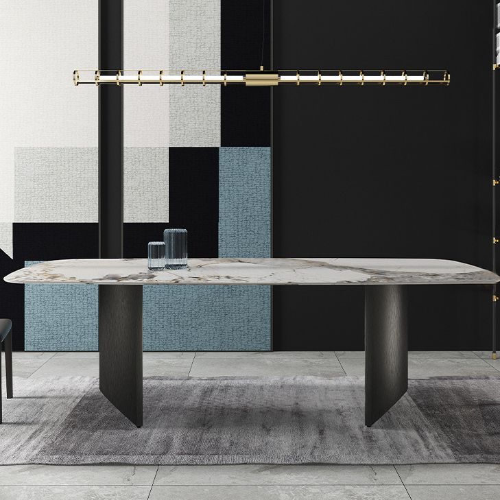 Metal Traditional Luxury Rectangle Table Sintered Stone Indoor Table for Dining Room Clearhalo ' dining_table' 'Dining Tables & Seating' 'Dining Tables' 'furn' 'furn_dining_table' 'Furniture' 'furniture_dining_table' 'Kitchen & Dining Furniture' 'kitchen&dining_furn' 'kitchen' 'kitchen_dining_table' 1200x1200_9ea6ea1c-94ee-4693-a21f-b7f840dbca21