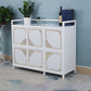 White Aluminum Frame Sideboard Tempered Glass Top Cupboard for Kitchen Clearhalo 'buffet_sideboard' 'Buffets & Sideboards' 'furn' 'furn_buffet_sideboard' 'Furniture' 'Kitchen & Dining Furniture' 1200x1200_9ea6f3e0-352a-4324-8e0f-c174555c5602