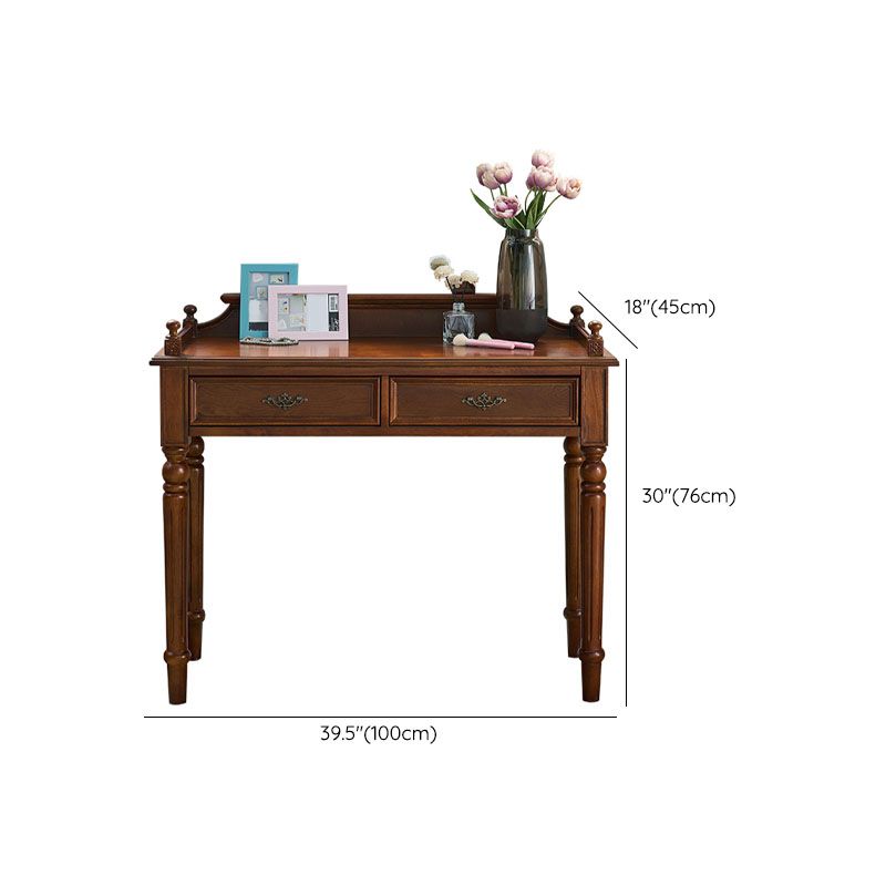 Bureau de bureau en bois de style contemporain Desk de tâche de forme rectangulaire avec 2 tiroirs pour la maison
