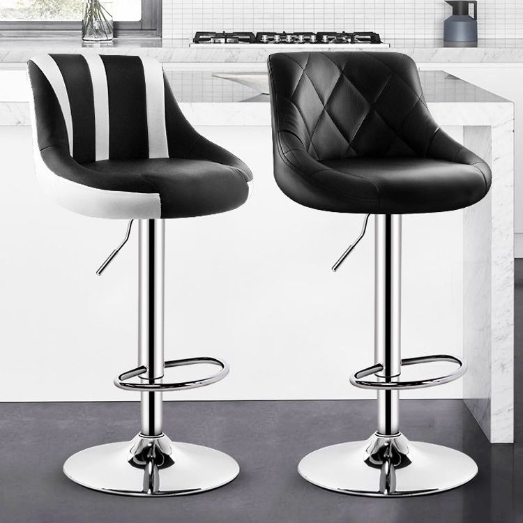 Indoor Modern Leather Bat Stool Bucket Adjustable Backrest Counter Height Stool Clearhalo 'Bar Furniture' 'Bar Stools' 'bar_stools' 'furn' 'furn_bar_stools' 'furniture_bar_stools' 'Kitchen & Dining Furniture' 'kitchen&dining_furn' 'kitchen' 'kitchen_furn' Furniture' 1200x1200_9ea80ca0-93b0-4407-a790-2f2cf590f1b9