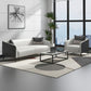 28.34" H Genuine Leather Tuxedo Arm Sofa Contemporary Standard Sofa