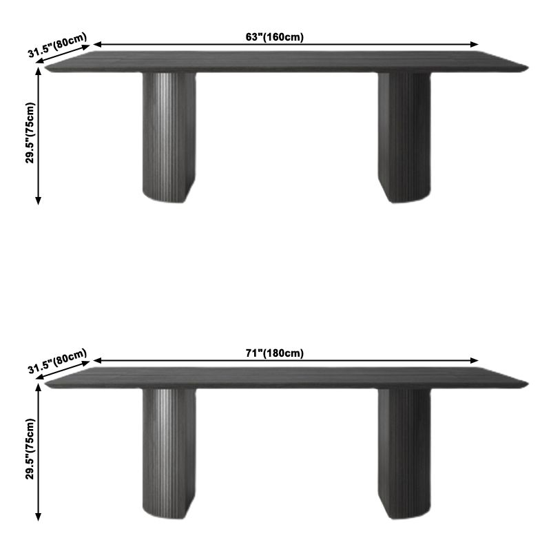 Solid Wood Rectangle Dining Table Modern Contemporary Kitchen Wood Table with Double Pedestal Clearhalo ' dining_table' 'Dining Tables & Seating' 'Dining Tables' 'furn' 'furn_dining_table' 'Furniture' 'furniture_dining_table' 'Kitchen & Dining Furniture' 'kitchen&dining_furn' 'kitchen' 'kitchen_dining_table' 1200x1200_9ea84d56-e063-415f-940b-c336890d7f2d