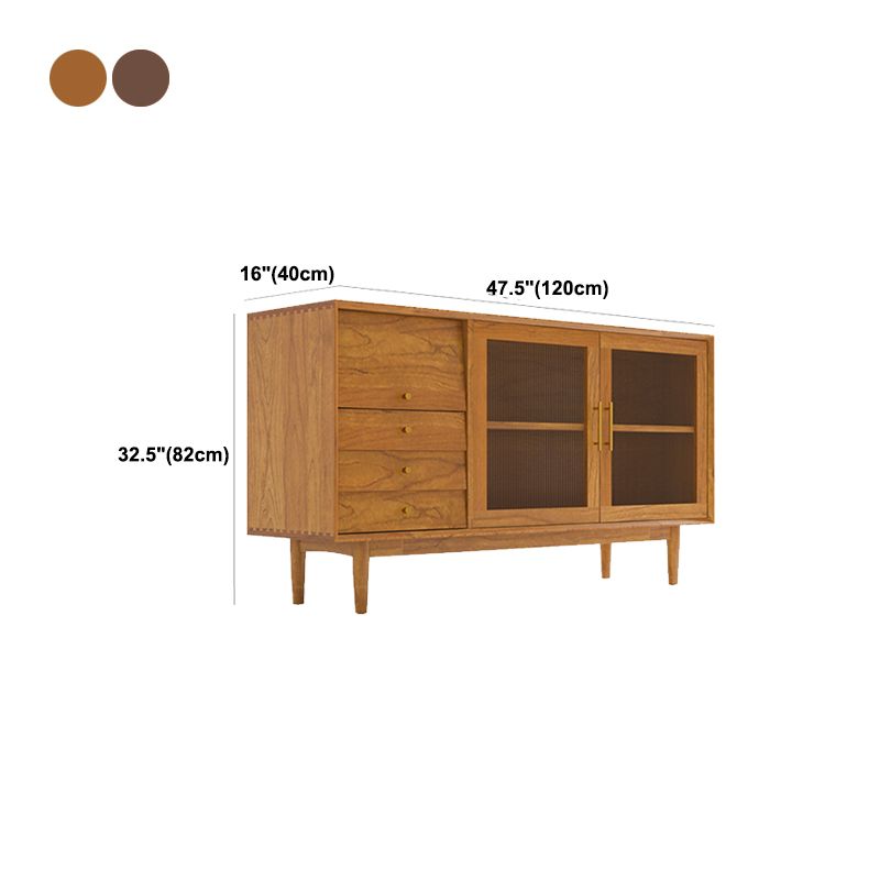 Tavolo a buffet in legno massiccio di pino con cassetti