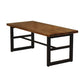 Industrial Style Wood Dining Table Rectangle Dining Table with Metal Base