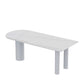 Modern Stone Top Oval Dinette Table Wood Tripod Base Dining Table in White Clearhalo 'Dining Tables & Seating' 'Dining Tables' 'dining_table' 'furn' 'furn_dining_table' 'Furniture' 'furniture_dining_table' 'Kitchen & Dining Furniture' 'kitchen' 'kitchen_dining_table' 1200x1200_9ea9bd0a-3860-431c-b7b2-d3cb40ace7cc