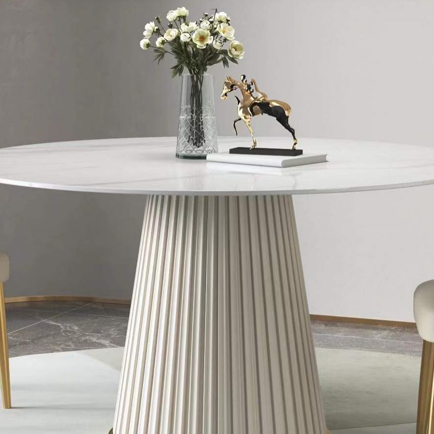 Contemporary Sintered Stone Table Round Table Set 1/3/4/5/6/7 Pieces Dining Set Clearhalo 'Dining Room Sets' 'Dining Tables & Seating' 'dining_room_set' 'furn' 'furn_dining_room_set' 'Furniture' 'Kitchen & Dining Furniture' 1200x1200_9eaaf561-36c8-4ac7-a328-d93c75298a92