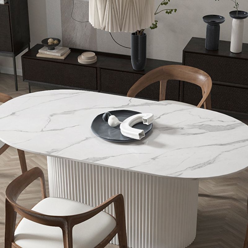 White Top Dining Table Traditional Luxury Oval Table with Pedestal Base Clearhalo 'Dining Tables & Seating' 'Dining Tables' 'dining_table' 'furn' 'furn_dining_table' 'Furniture' 'furniture_dining_table' 'Kitchen & Dining Furniture' 'kitchen' 'kitchen_dining_table' 1200x1200_9eac72a8-dc15-414f-99f3-ea25b8293d48