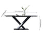 Modern Style Blak Slate Dining Table Rectangular Formal Dinette Set with Metal Base Clearhalo 'Dining Room Sets' 'Dining Tables & Seating' 'dining_room_set' 'furn' 'furn_dining_room_set' 'Furniture' 'furniture_dining_room_set' 'Kitchen & Dining Furniture' 'kitchen&dining_furn' 'kitchen' 1200x1200_9eacefd5-1e02-4697-bd4a-f5469ad07883