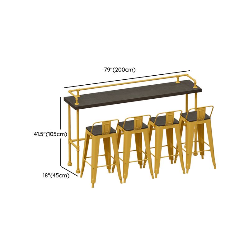 Wood and Metal Bar Stool and Table Set 1/3/4/5/6 Pieces Rectangular Clearhalo 'Bar Furniture' 'furn' 'furn_home_bar_bar_sets' 'Furniture' 'Home Bars & Bar Sets' 'home_bar_bar_sets' 'Kitchen & Dining Furniture' 1200x1200_9ead306f-585e-4fdb-ba99-41f266bb2623