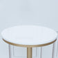 Bartisch aus massivem Holz, Gold- und Metallbasis, Bartisch für Küche, Wohnzimmer, Kaffeezimmer