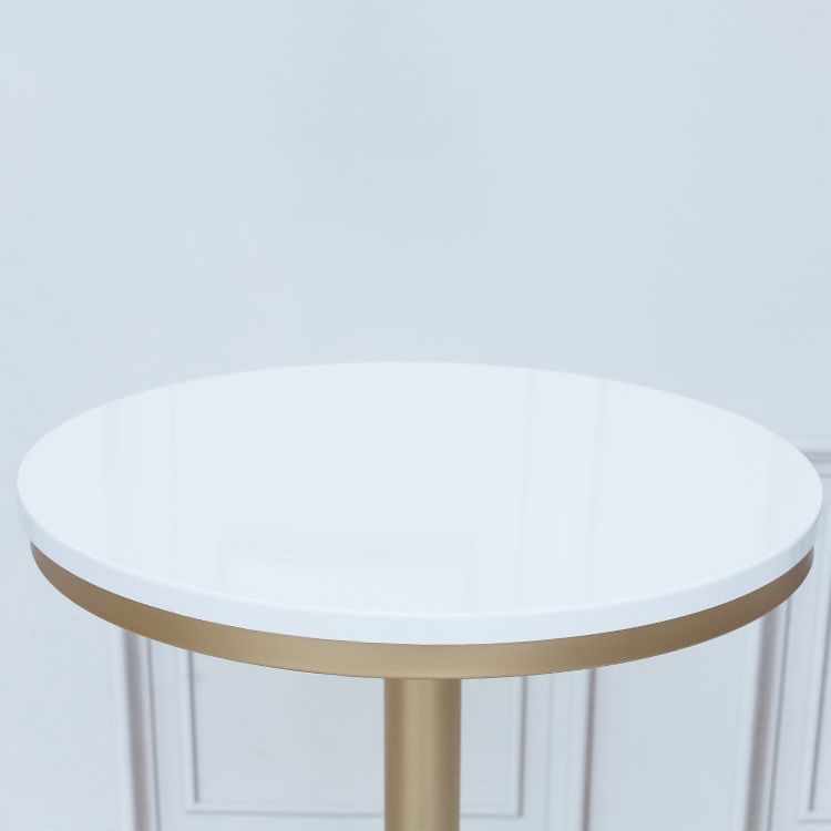 Bartisch aus massivem Holz, Gold- und Metallbasis, Bartisch für Küche, Wohnzimmer, Kaffeezimmer