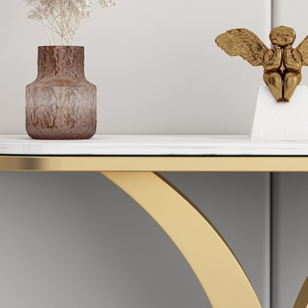 Tavolo della console glam tavolo di accento in marmo mezza luna, largo 12 pollici