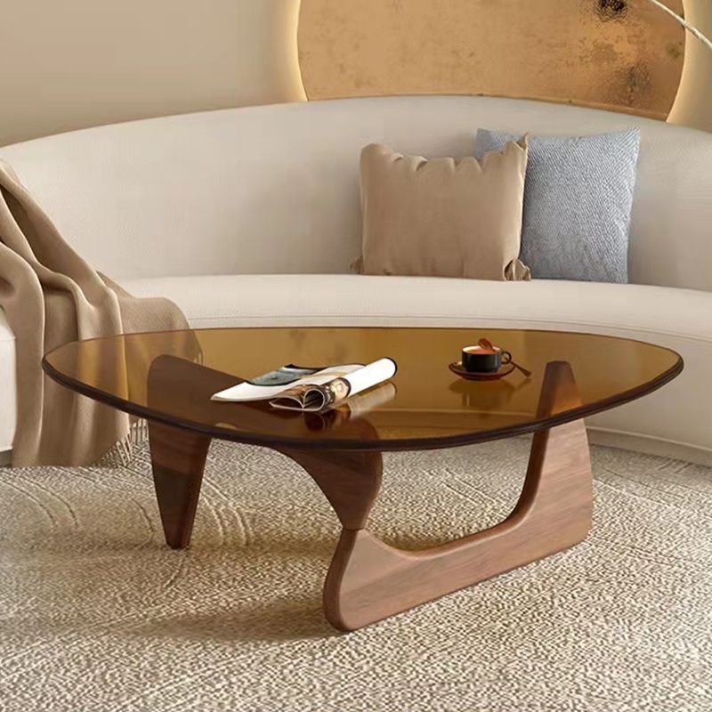 Contemporary Abstract Wooden Base Irregular Glass Top Coffee Table Clearhalo 'Coffee & Accent Tables' 'Coffee Tables' 'coffee_tables' 'furn' 'furn_coffee_tables' 'Furniture' 'Living Room Furniture' 1200x1200_9eb0bcc4-d479-4642-83f7-068a1d87dd0d