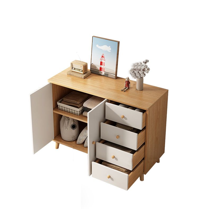 Contemporary Rectangle Storage Cabinet with Drawer Wooden Accent Cabinet