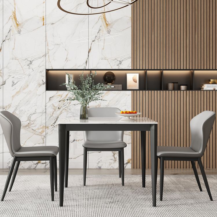 Sintered Stone Dining Table Industrial Style 4 Legs Base Square Table for Dining Room Clearhalo ' dining_table' 'Dining Tables & Seating' 'Dining Tables' 'furn' 'furn_dining_table' 'Furniture' 'furniture_dining_table' 'Kitchen & Dining Furniture' 'kitchen&dining_furn' 'kitchen' 'kitchen_dining_table' 1200x1200_9eb6858d-0d48-4706-a84d-6822ea095537