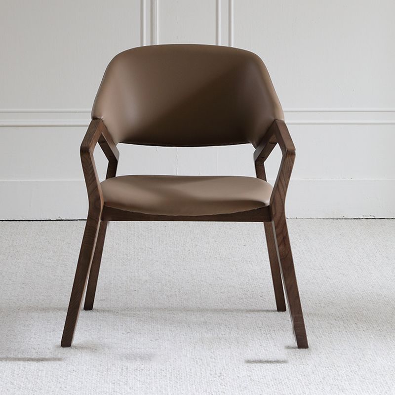 Eigentijdse vaste wapenconferentie stoel leerstoel voor kantoor