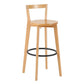 Industrial Style Bar-stool Round Seat with Low Back Wooden Legs for Kitchen Bar Clearhalo 'Bar Furniture' 'Bar Stools' 'bar_stools' 'furn' 'furn_bar_stools' 'furniture_bar_stools' 'Kitchen & Dining Furniture' 'kitchen&dining_furn' 'kitchen' 'kitchen_furn' Furniture' 1200x1200_9eb79da8-65bd-4468-a2e0-fb25273ce1e8