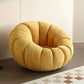 Sewn Pillow Back Papasan Chair Upholstered Sloped Arms with Swivel
