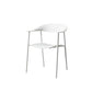 Modern Indoor-Outdoor Dining Arm Chair Plastic Arm Chair with Metal Legs