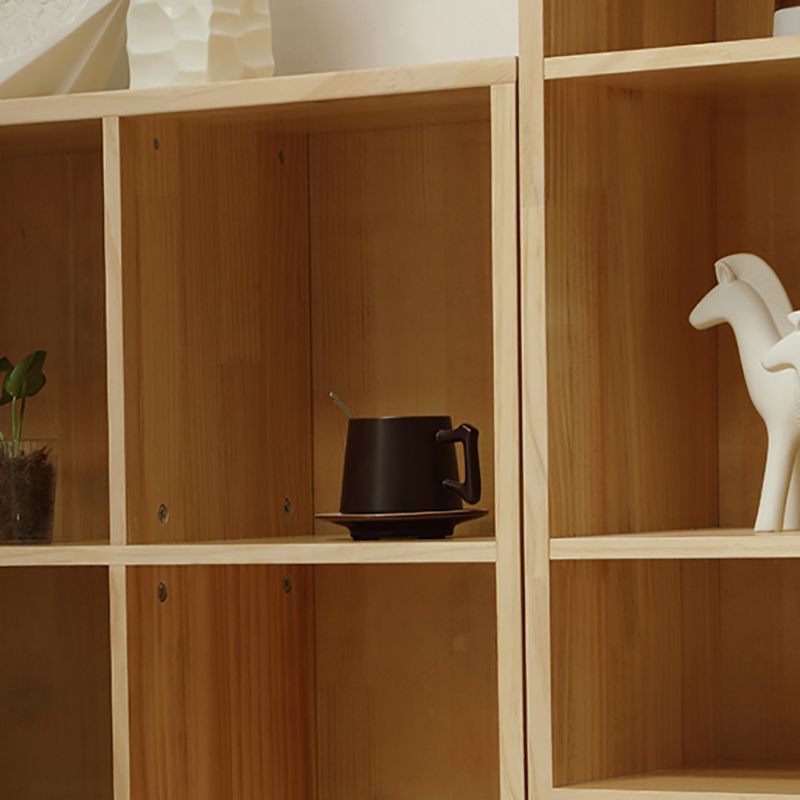 Contemporary Style Wooden Bookcase Vertical Closed Back Bookshelf