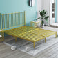 Metal Glam Slat Bed Solid Color Bed Frame with Spindle Headboard