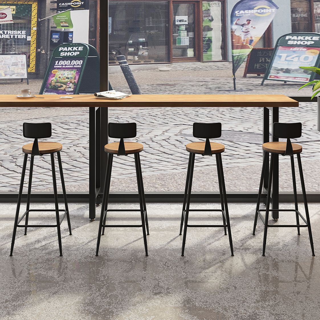 Modern 1/7 Pieces Bar Table Set Rectangle Pine Wood Counter Table for Milk Tea Shop Clearhalo 'Bar Furniture' 'furn' 'furn_home_bar_bar_sets' 'Furniture' 'Home Bars & Bar Sets' 'home_bar_bar_sets' 'Kitchen & Dining Furniture' 1200x1200_9ebea898-917e-481d-ab25-59e4fccea9b6